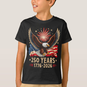 Camiseta Águia E Bandeira 250 Anos 1776-2026 250º Aniversár