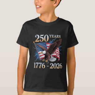 Camiseta Águia e Bandeira 250 Anos 1776-2026 250º Aniversár