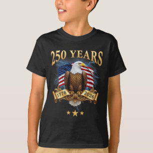Camiseta Águia e Bandeira 250 Anos 1776-2026 250º Aniversár