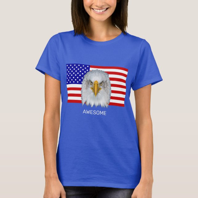 Camiseta Águia e bandeira americana (Frente)
