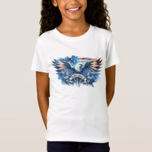 Camiseta Águia e bandeira dos EUA.Patriótico.