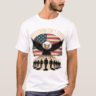 Camiseta Águia e Soldados do Design Liberdade Não é Grátis