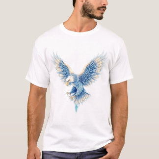 Camiseta Águia em expansão - Ilustração Digital Detalhada