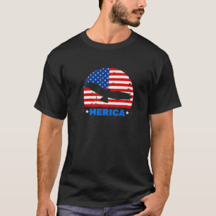 Camiseta Águia Engraçada Com Bandeira Dos EUA 4 De Julho