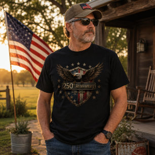 Camiseta Águia Escudo do 250º Aniversário dos EUA Patrimôni