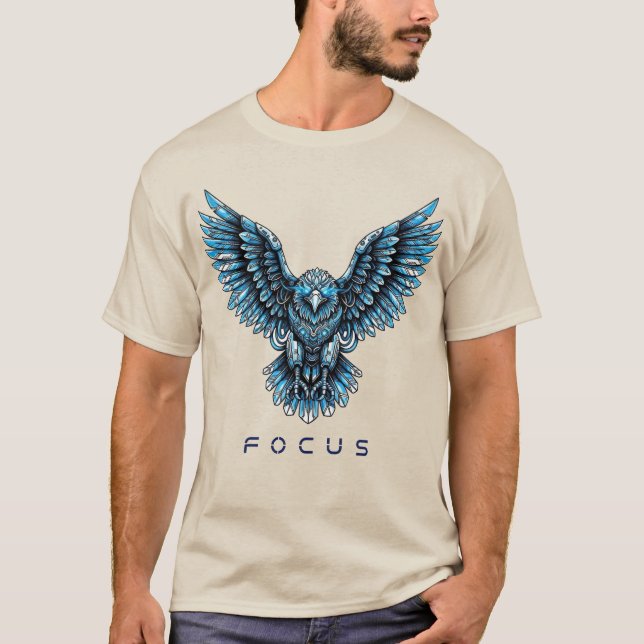 Camiseta Águia Futurista com Texto de Foco (Frente)