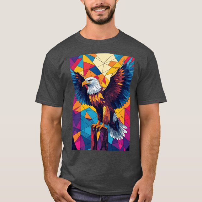 Camiseta Águia Geométrica Eagly engraçado (Frente)