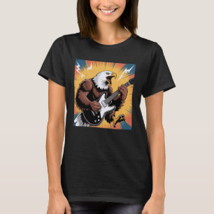 Camiseta Águia Guitarra Rock Star e Roll América Crianças D