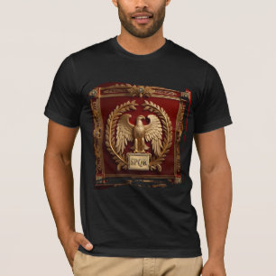 Camiseta Águia Imperial Romana Dourada sobre Vermelho nº 4