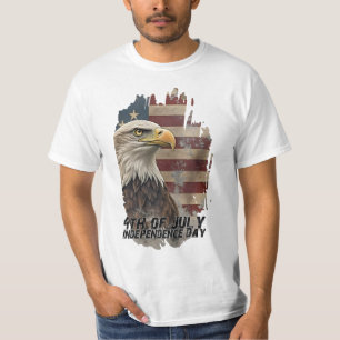 Camiseta Águia Majestosa & Bandeira – Espírito de Liberdade