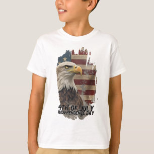 Camiseta Águia Majestosa & Bandeira – Espírito de Liberdade