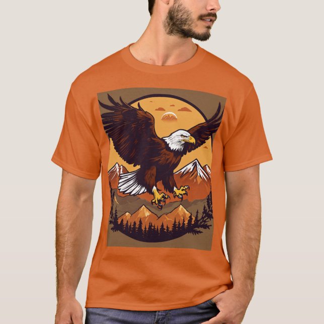 Camiseta "Águia Majestosa: Desenho de Chamas e Escalas Itra (Frente)