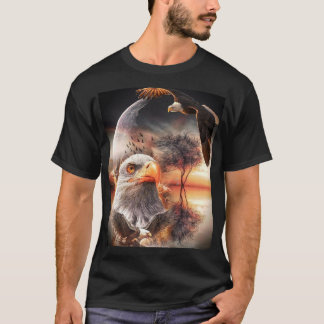 Camiseta "Águia Majestosa - Soando Através De Céus Artístic