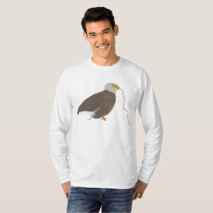 Camiseta Águia moderna com estrelas vermelhas, brancas e az