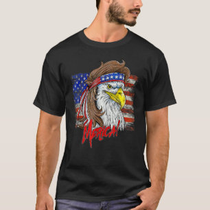 Camiseta Águia Mullet 4 De Julho Bandeira Americana Dos EUA