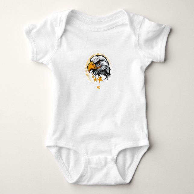Camiseta Águia ouro com estrelas e citação (Frente)