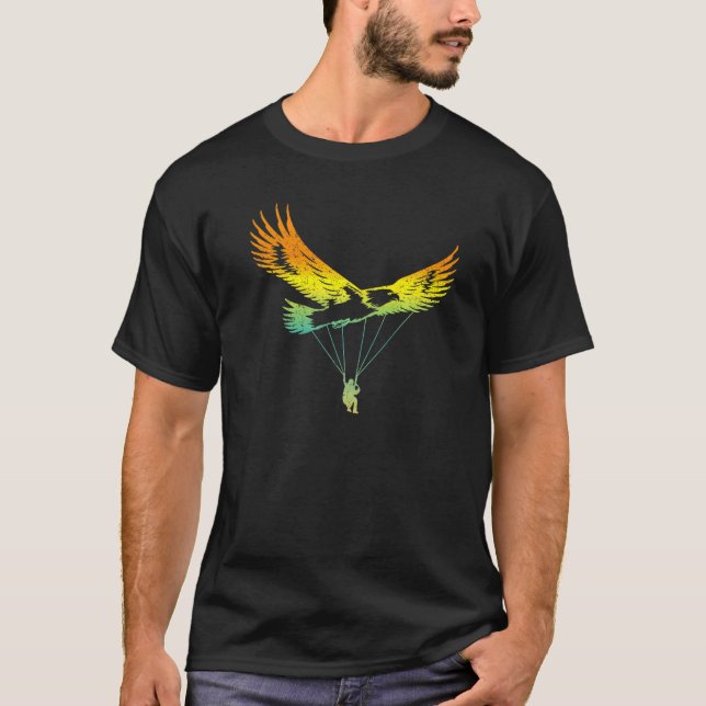 Camiseta Águia Paraglider Design Retro (Frente)