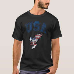 Camiseta Águia Patriótica 4 De Julho Bandeira Americana Dos