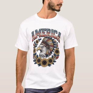 Camiseta Águia Patriótica América Girassol Vintage
