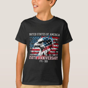 Camiseta Águia Patriótica Bandeira Americana 250º Aniversár