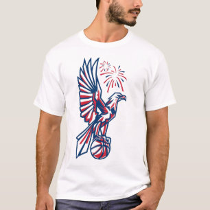 Camiseta Águia Patriótica Basquete Águia Americana