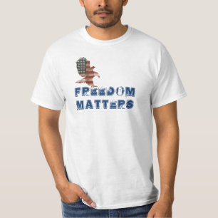 Camiseta Águia Patriótica com Citação da Liberdade 