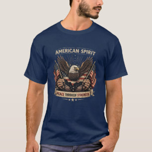 Camiseta Águia Patriótica da Espírito Americano Bandeira EU