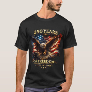Camiseta Águia Patriótica da Liberdade de 250 Anos da Améri