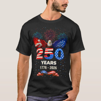 Camiseta Águia Patriótica do 250º Aniversário dos EUA 1776 
