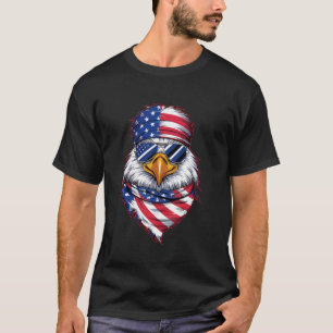 Camiseta Águia Patriótica do Dia 4 de Julho Orgulho America