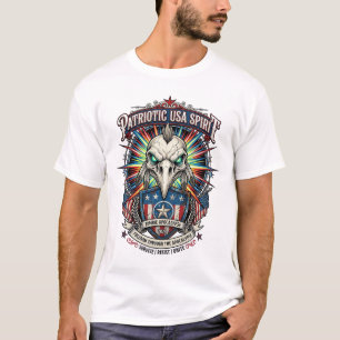 Camiseta Águia Patriótica do Fim dos Tempos Crânio Zumbi Ap