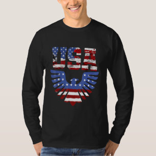 Camiseta Águia Patriótica Dos Eua 4 De Julho Bandeira Ameri