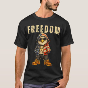 Camiseta Águia Patriótica dos EUA Bandeira Americana 4 de J