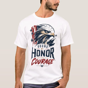 Camiseta Águia Patriótica Honra Coragem Gráfica