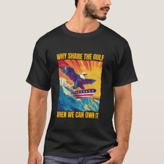 Camiseta Águia Patriótica Incrível surfando na América Golf