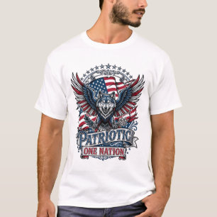 Camiseta Águia Patriótica Lobo Híbrido Animal Híbrido Patri
