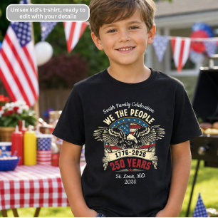 Camiseta Águia Patriótica Nós, o Povo, para Crianças no 4 d
