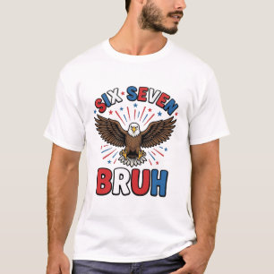 Camiseta Águia Patriótica Seis Sete Bruh Design Vector_1