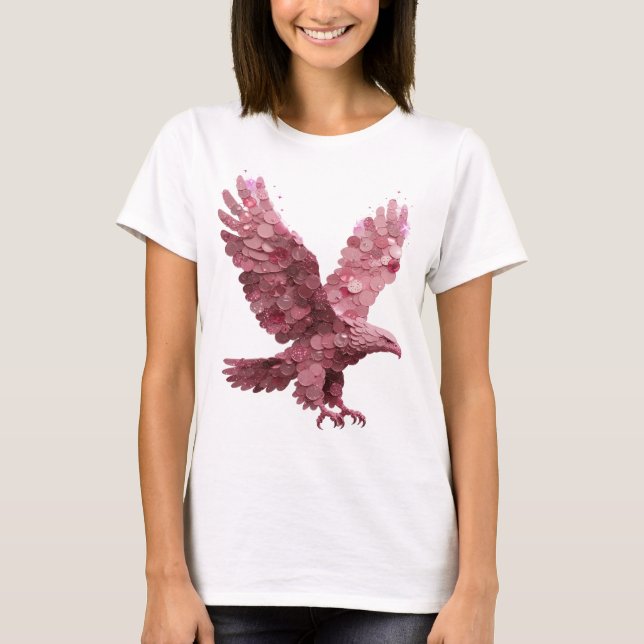 Camiseta Águia Rosa Ousada Design Moderno Rosa (Frente)