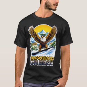 Camiseta Águia Snowboard Em Cena De Grécia