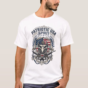 Camiseta Águia Tática Patriótica Caveira Inspirada na Milit