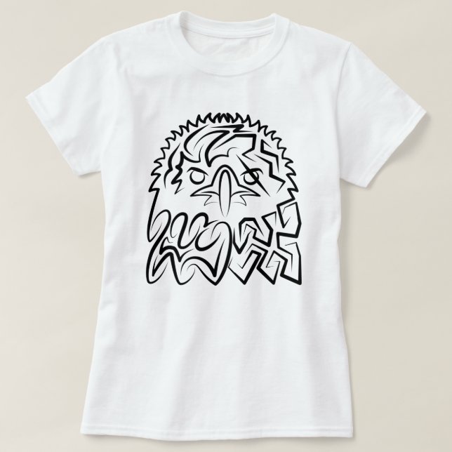 Camiseta Águia Tribal Negra (Frente do Design)