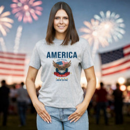 Camiseta Águia Vermelha Branca e Azul do 250º Aniversário |