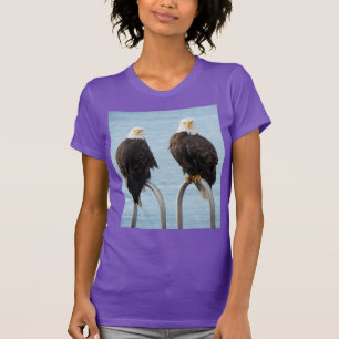Camiseta Águias-carecas engraçadas olhando de forma humorís