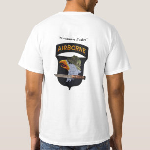 Camiseta águias gritando do 101st remendo da divisão