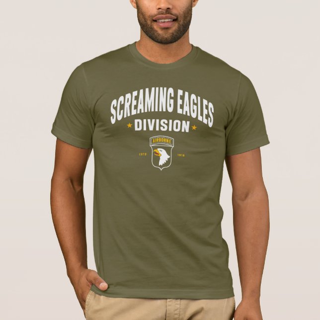 Camiseta Águias-grito - 1011rua de fadiga da divisão aérea (Frente)