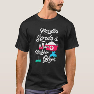 Camiseta Agulha Esfrega Borracha Luvas Flebotomistas Enferm