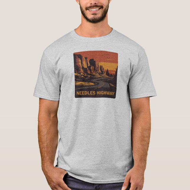 Camiseta Agulha Highway South Dakota Red Sky (Frente)