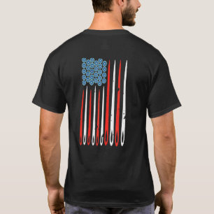 Camiseta Agulhas de Costura para Mulheres Bandeira American