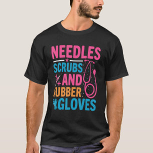 Camiseta Agulhas Roupas Cirúrgicas Luvas de Borracha Flebot